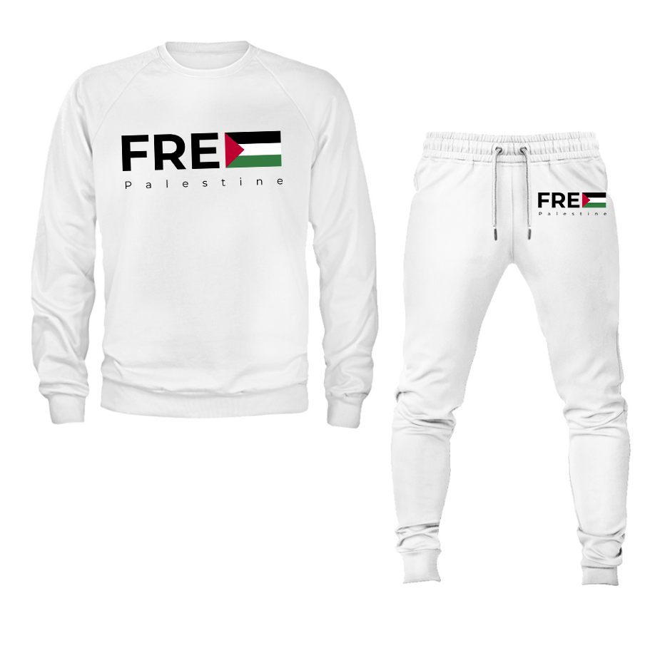 Men's Free Palestine Crewneck Sweatshirt Joggers Suit