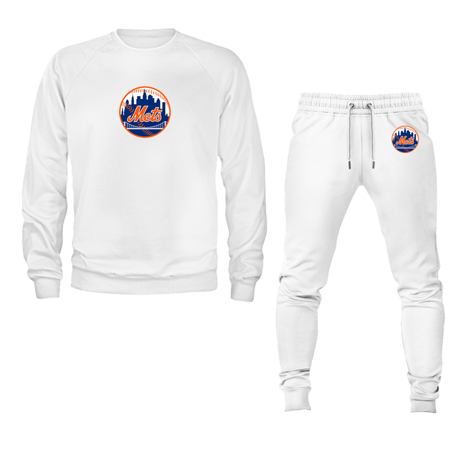 Men's New York Mets Crewneck Sweatshirt Joggers Suit