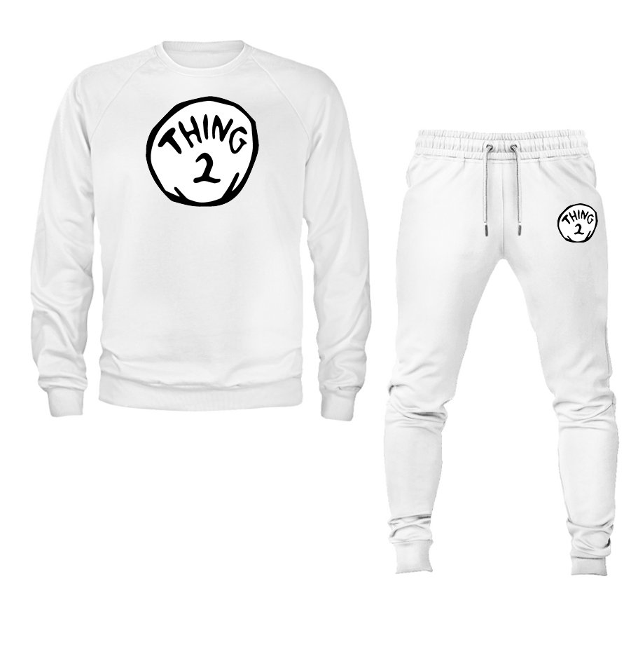 Men's Dr. Suess Thing  Crewneck Sweatshirt Joggers Suit