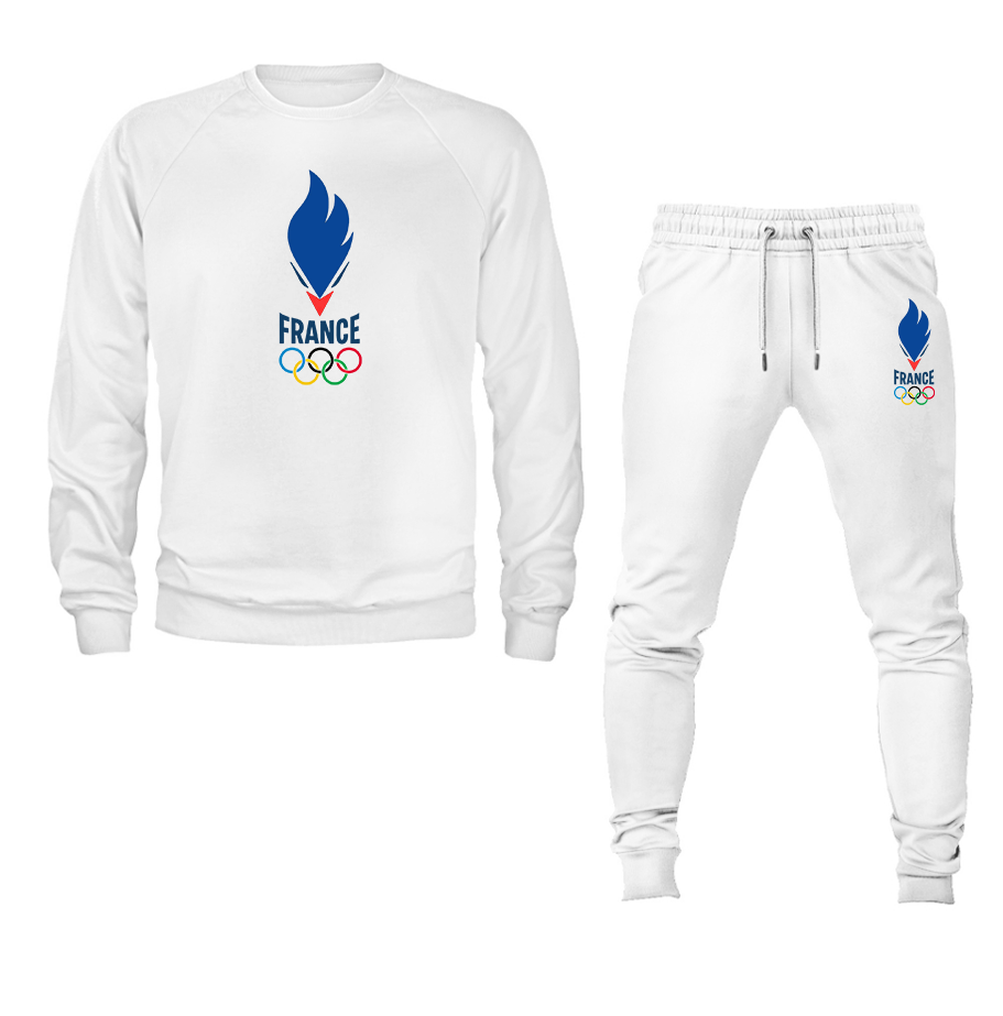 Men's France Olympia 2024 Crewneck Sweatshirt Joggers Suit