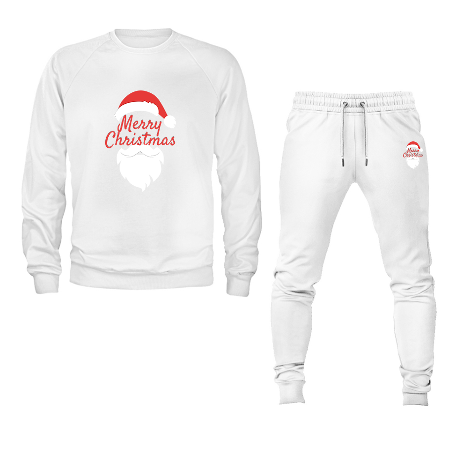 Men's Merry Christmas Santa Claus Crewneck Sweatshirt Joggers Suit