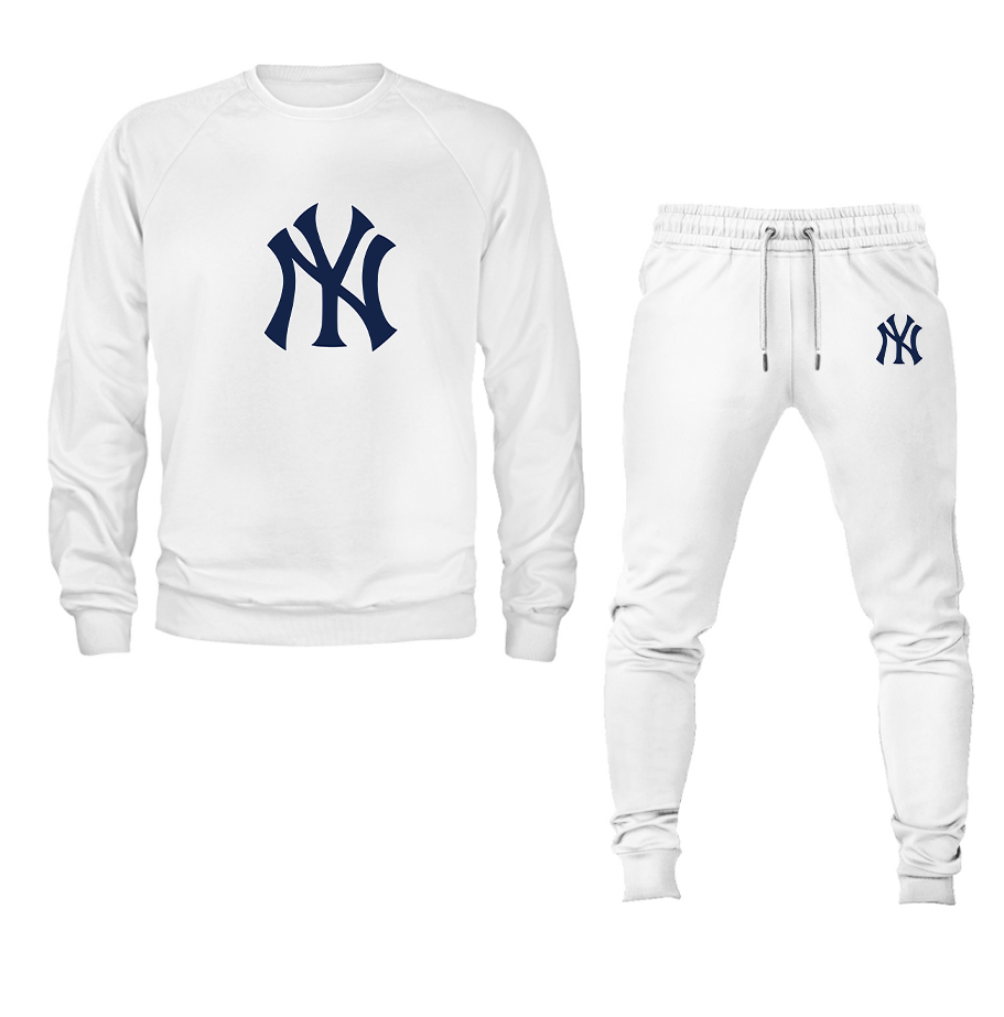 Men's New York NY Yankees Baseball Crewneck Sweatshirt Joggers Suit