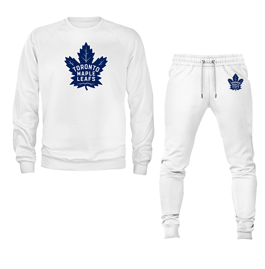 Men's NHL Toronto Maple Leafs Crewneck Sweatshirt Joggers Suit – Tee