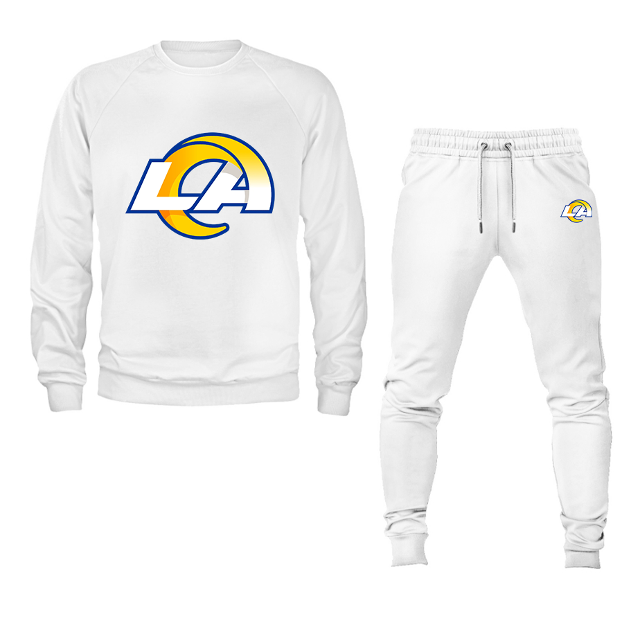 Men's Los Angeles Rams Crewneck Sweatshirt Joggers Suit