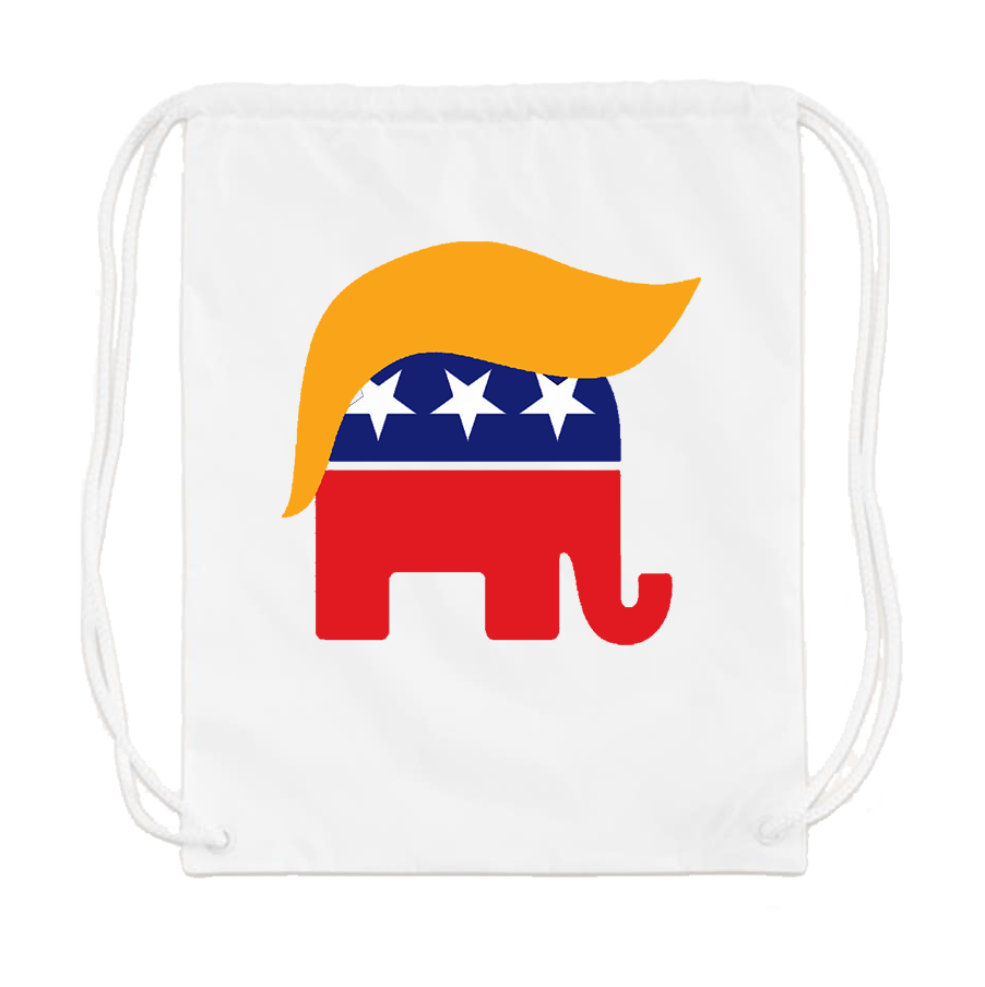 Donald Trump Hair Elephant Drawstring Bag