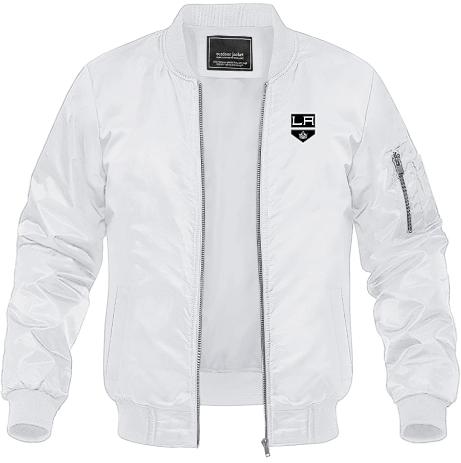 Men's NHL Los Angeles Kings Lightweight Bomber Jacket Windbreaker Softshell Varsity Jacket