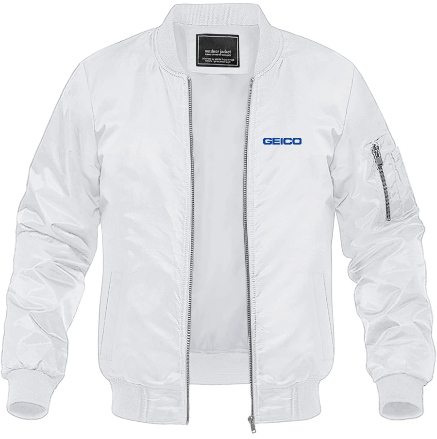 Men's Geico  Lightweight Bomber Jacket Windbreaker Softshell Varsity Jacket