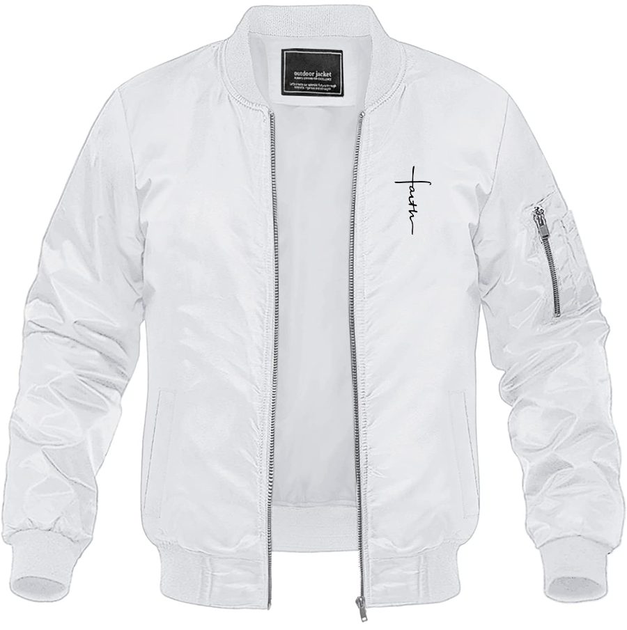 Men's Faith Lightweight Bomber Jacket Windbreaker Softshell Varsity Jacket