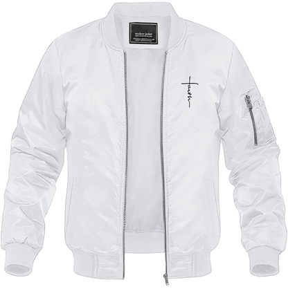 Men's Faith Lightweight Bomber Jacket Windbreaker Softshell Varsity Jacket