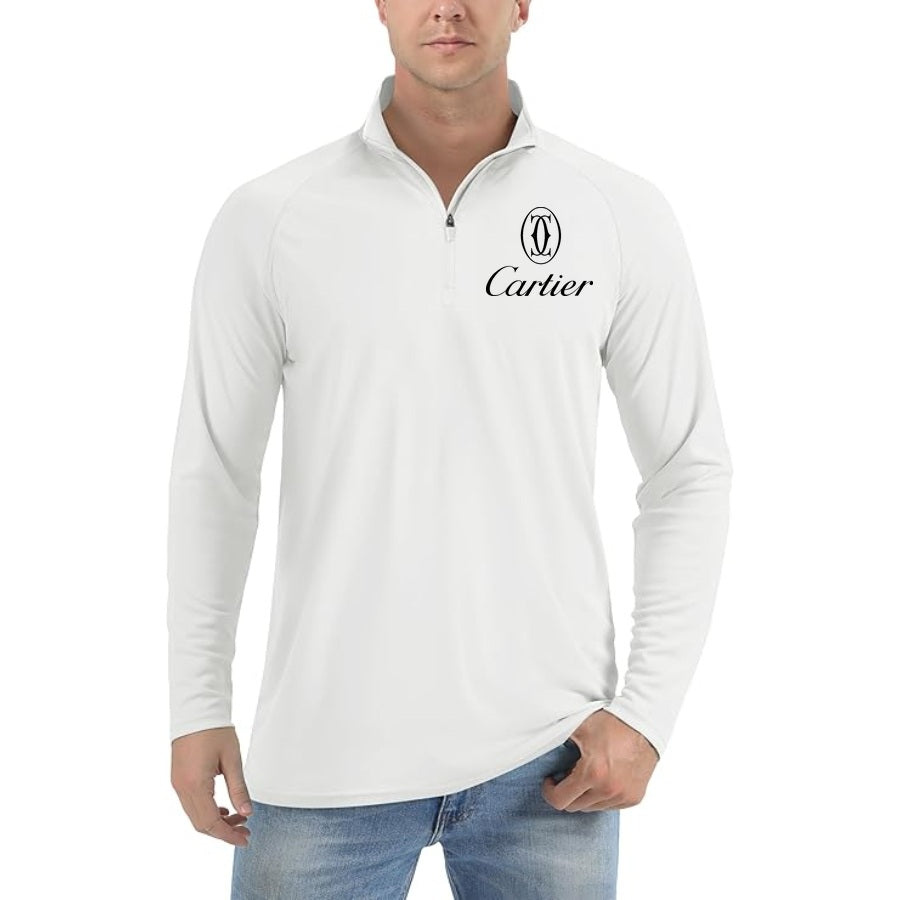 Men's Cartier Lightweight Quarter-Zip Athletic Shirt Long Sleeve Performance Wear