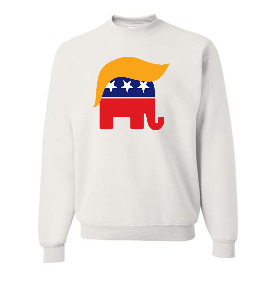 Men's Donald Trump Hair Elephant Crewneck Sweatshirt