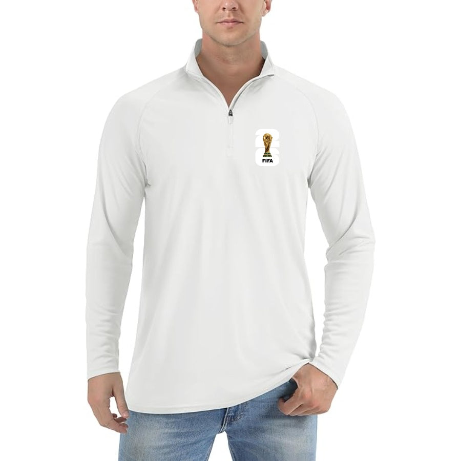 Men's Fifa World Cup 2026  Lightweight Quarter-Zip Athletic Shirt Long Sleeve Performance Wear