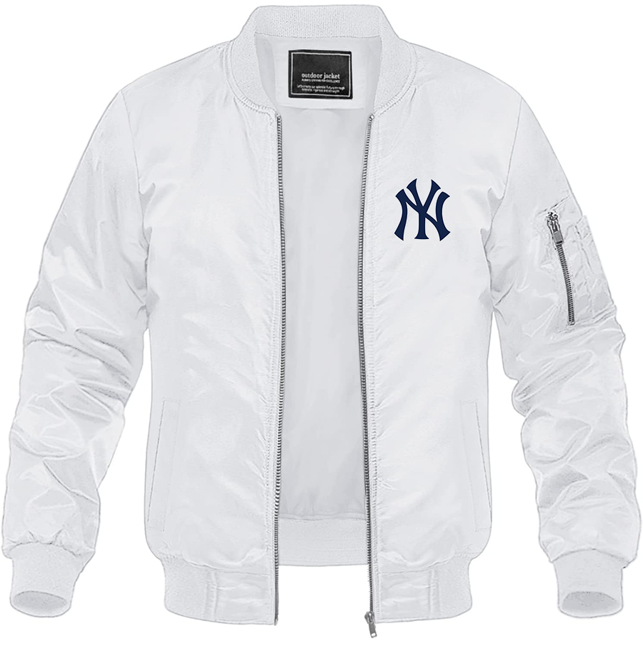 Men's New York NY Yankees Baseball Lightweight Bomber Jacket Windbreaker Softshell Varsity Jacket