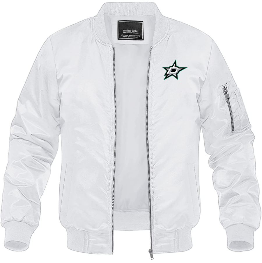 Men's NHL Dallas Stars Lightweight Bomber Jacket Windbreaker Softshell Varsity Jacket
