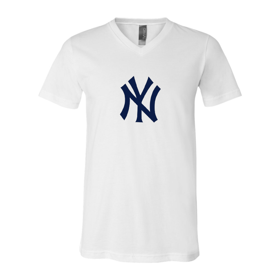 New York NY Yankees BELLA  CANVAS  Jersey V-Neck Tee