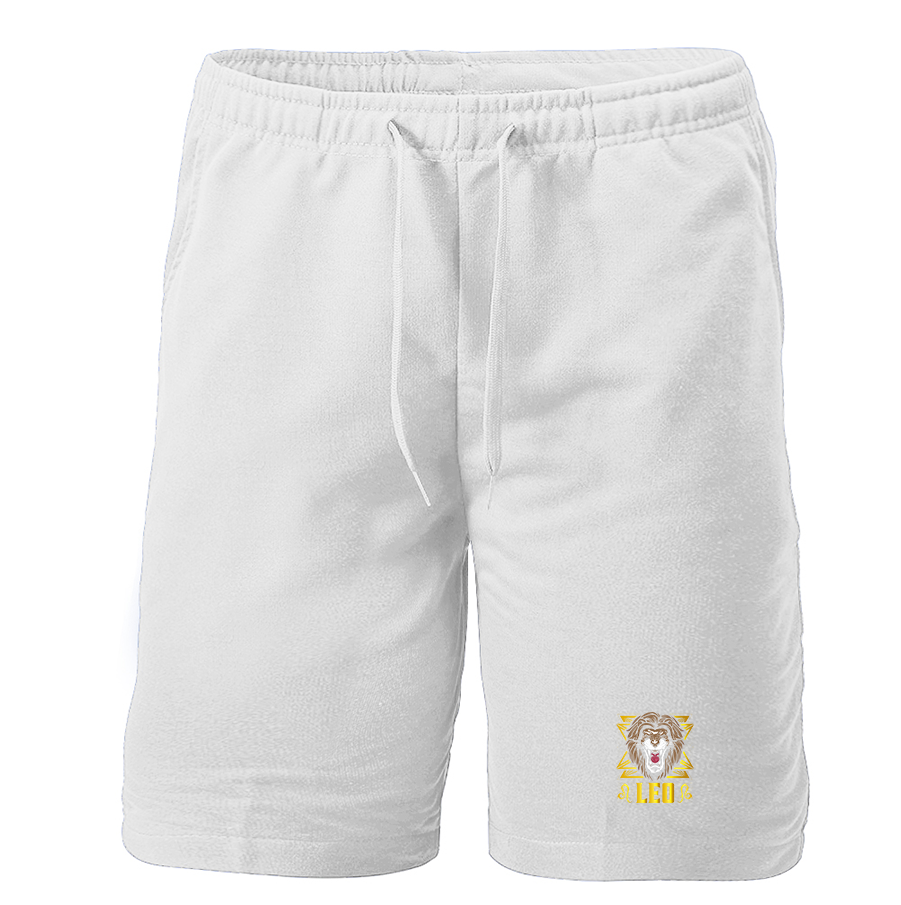 Men's Leo Zodiac Sign Athletic Fleece Shorts