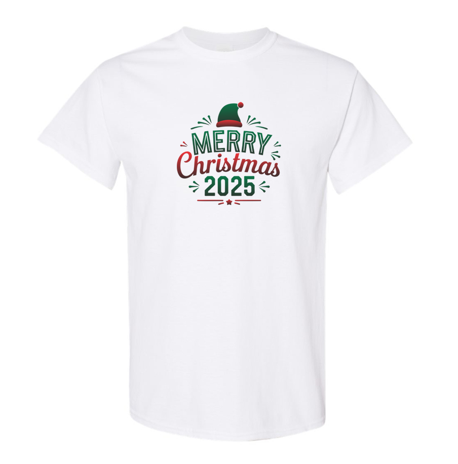 Men's Merry Christmas 2025 Cotton T-shirt