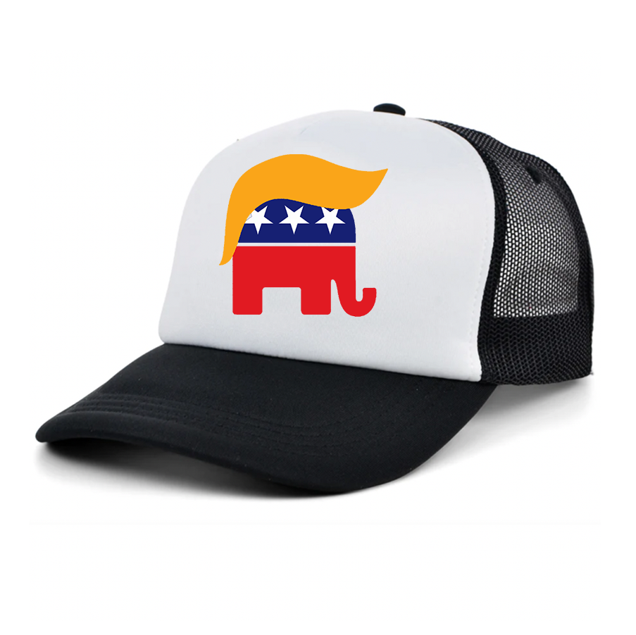 Donald Trump Hair Elephant Trucker Hat