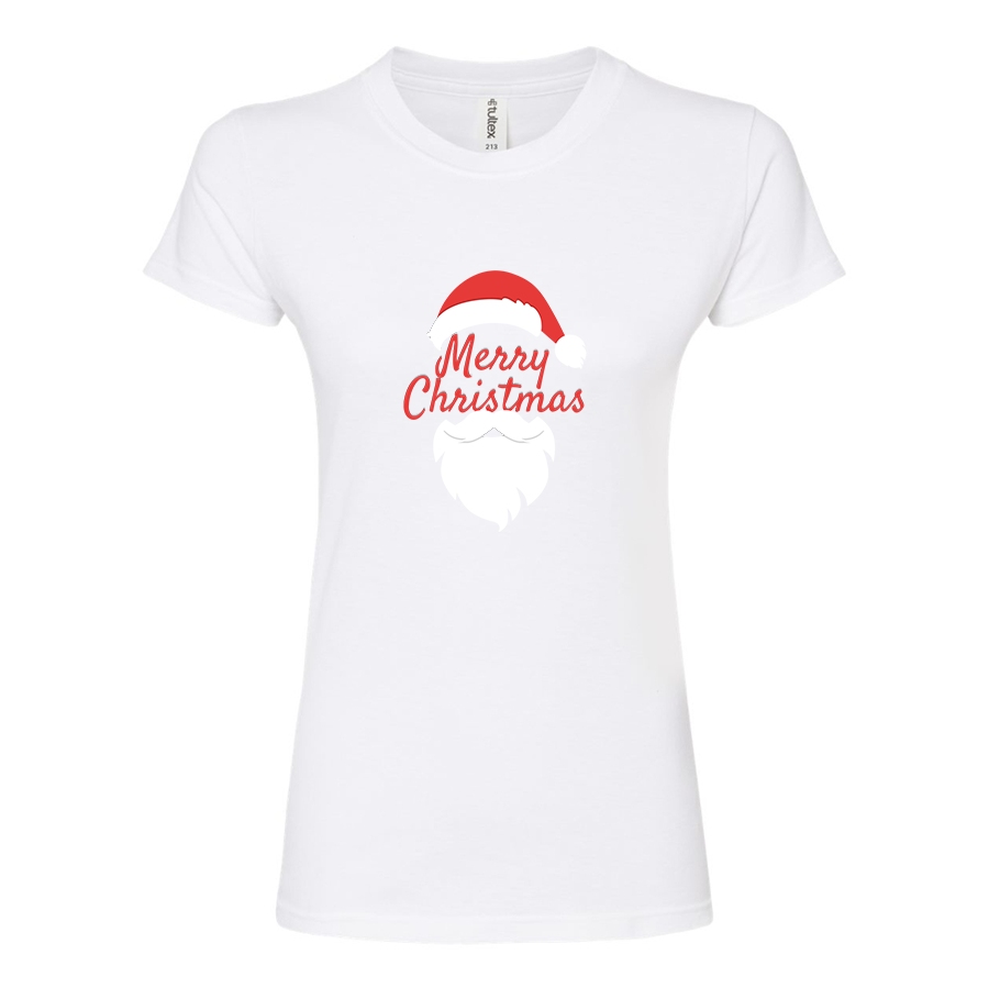 Women's Merry Christmas Santa Claus Round Neck T-Shirt