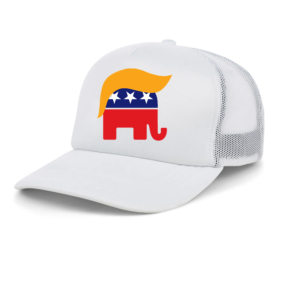 Donald Trump Hair Elephant Trucker Hat