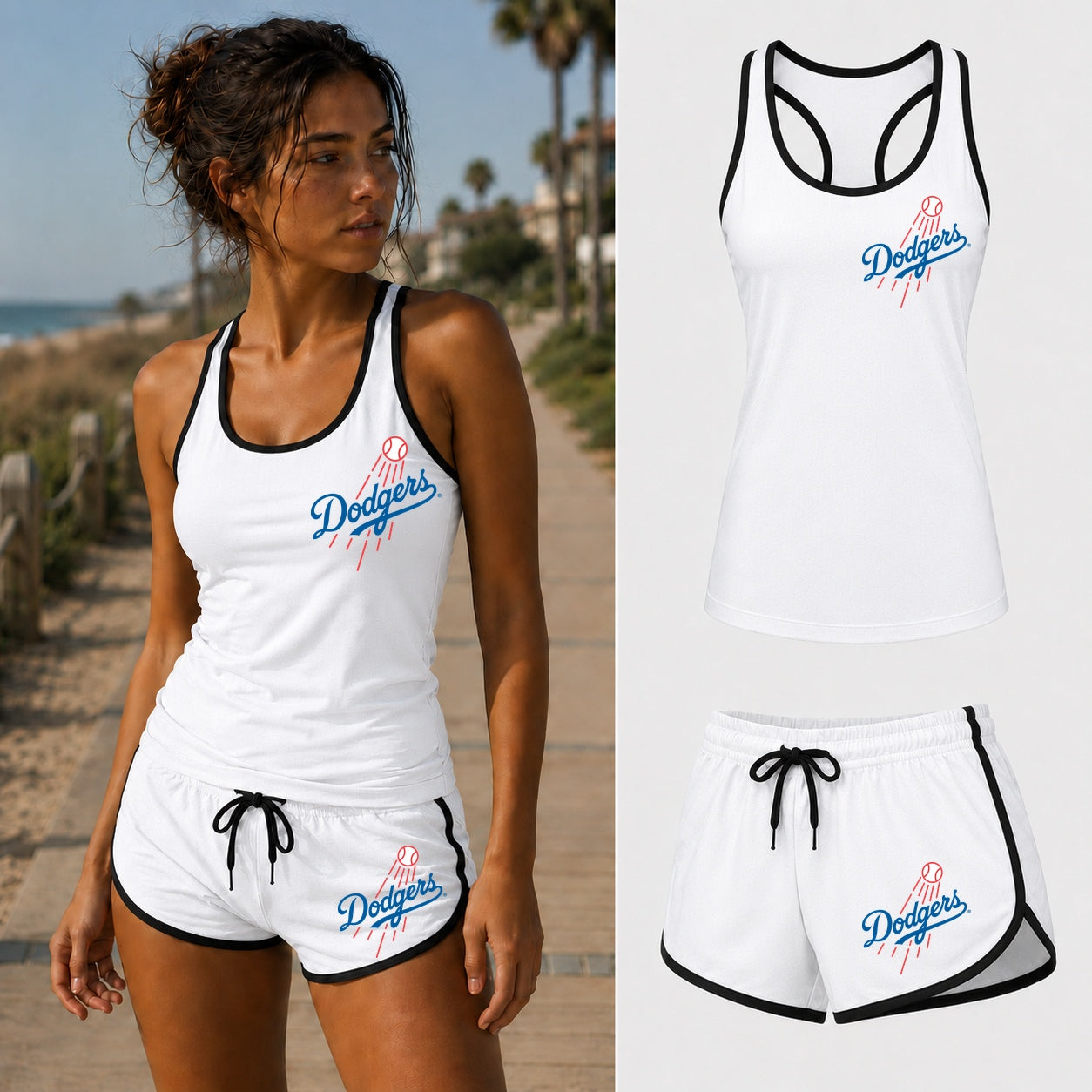 Women’s Los Angeles Dodgers Tank top and Shorts Set