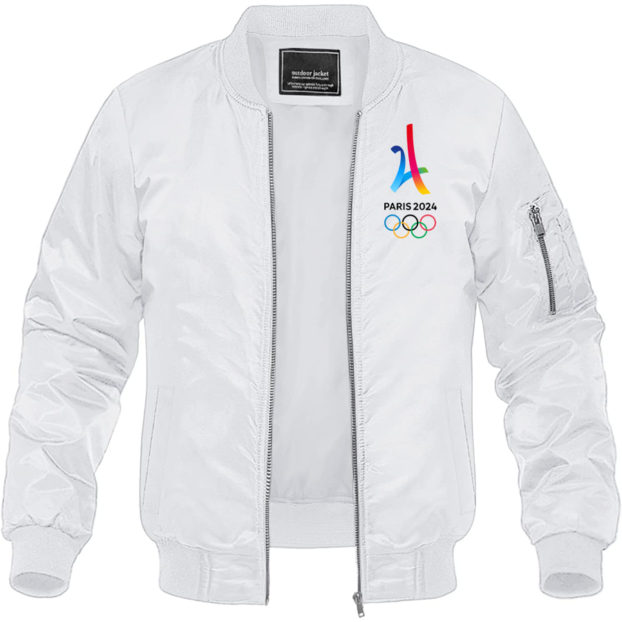 Men's Paris 2024 Olympics Lightweight Bomber Jacket Windbreaker Softshell Varsity Jacket Coat