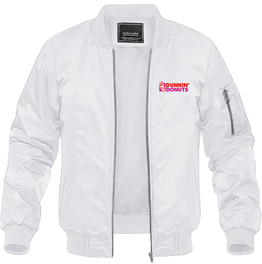 Men's Dunkin Donuts Lightweight Bomber Jacket Windbreaker Softshell Varsity Jacket