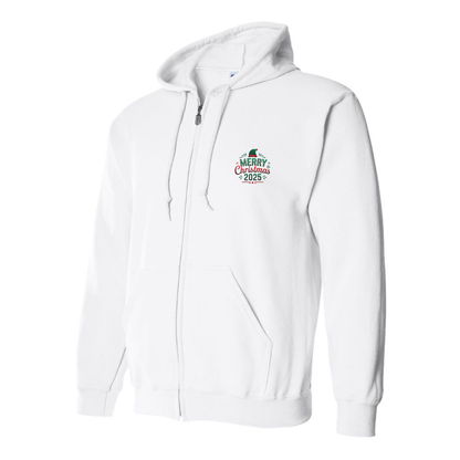 Men's Merry Christmas 2025 Zipper Hoodie