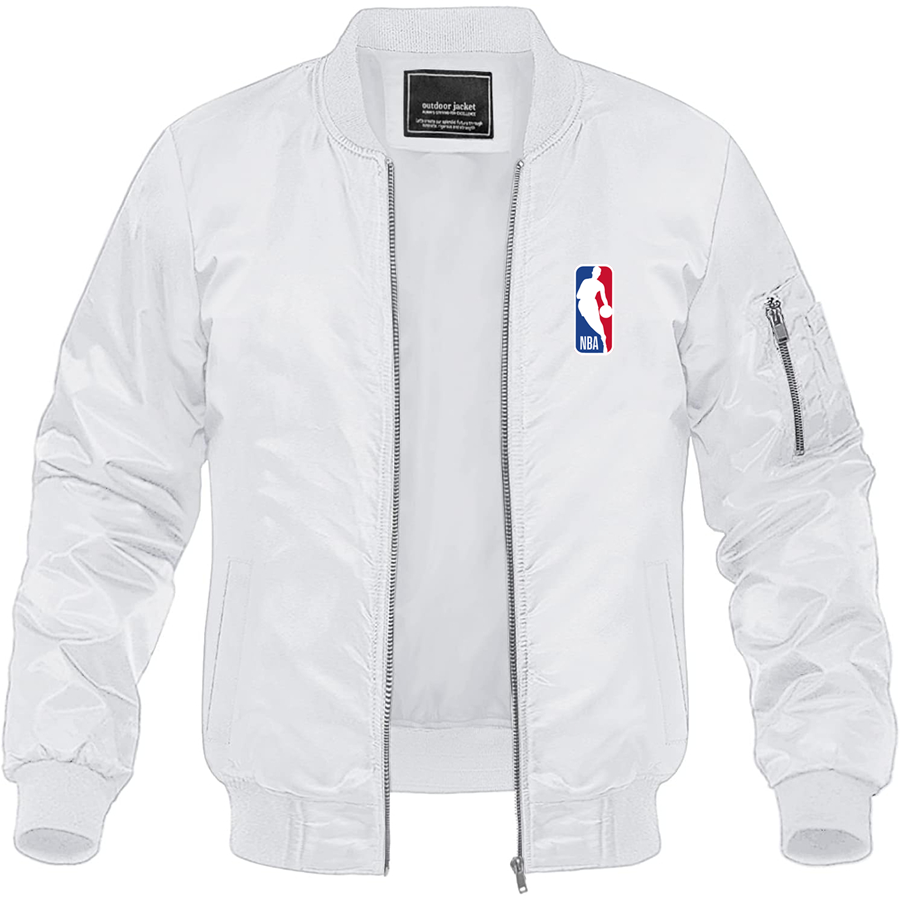 Men's NBA Lightweight Bomber Jacket Windbreaker Softshell Varsity Jacket Coat