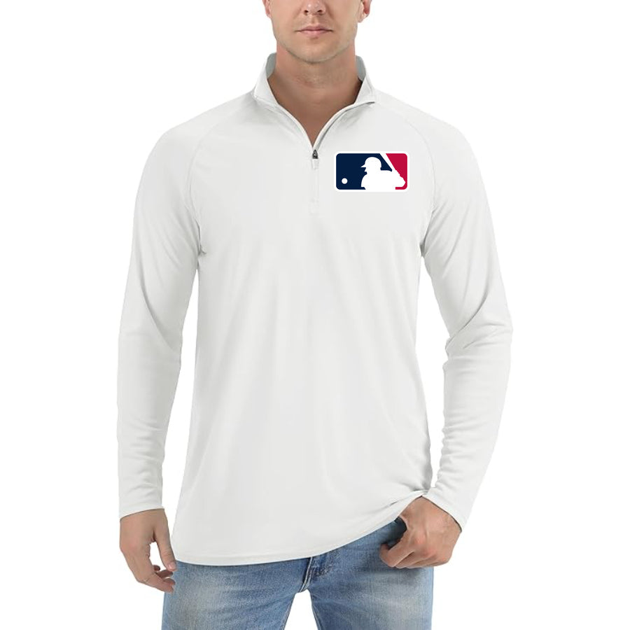 Men's MLB Lightweight Quarter-Zip Athletic Shirt Long Sleeve Performance Wear