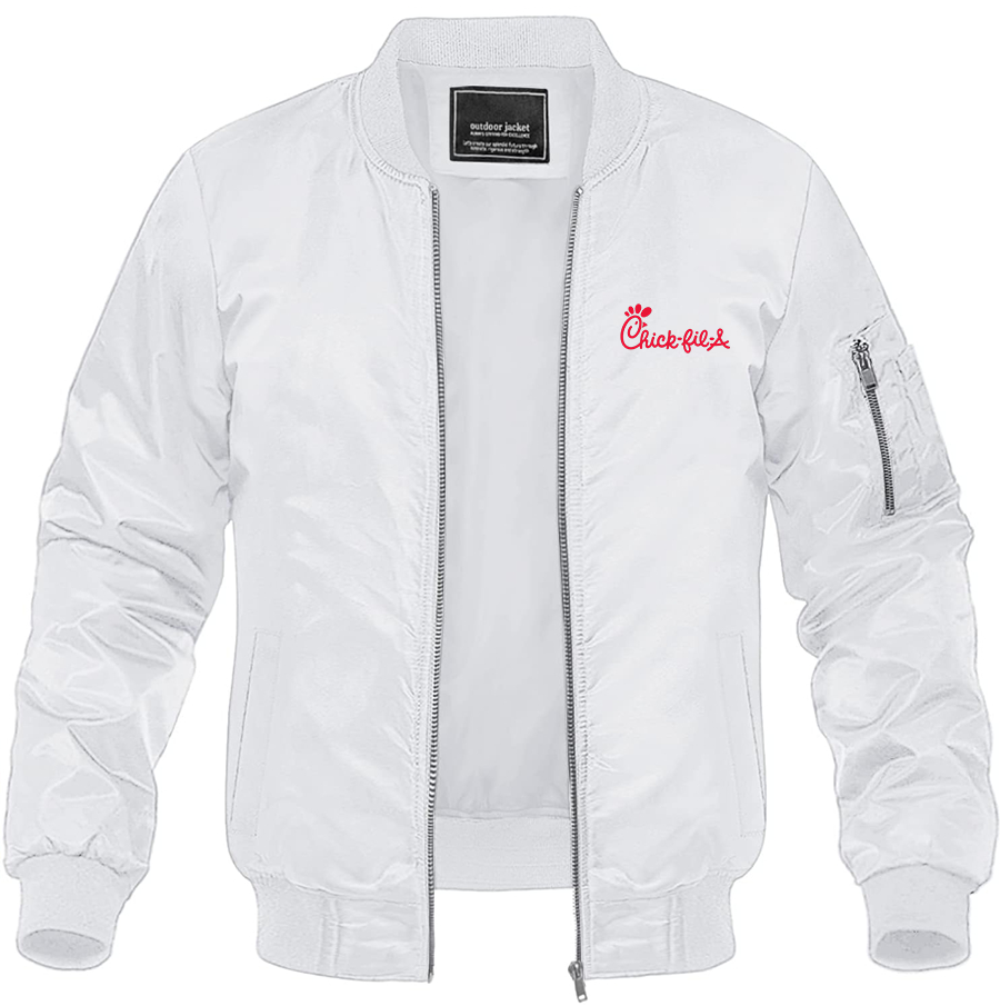 Men's Chick fil A Lightweight Bomber Jacket Windbreaker Softshell Varsity Jacket