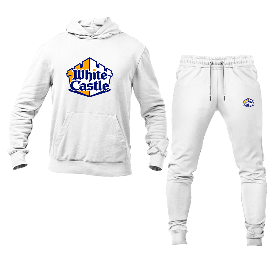 Men's White Castle Hoodie and Joggers Set