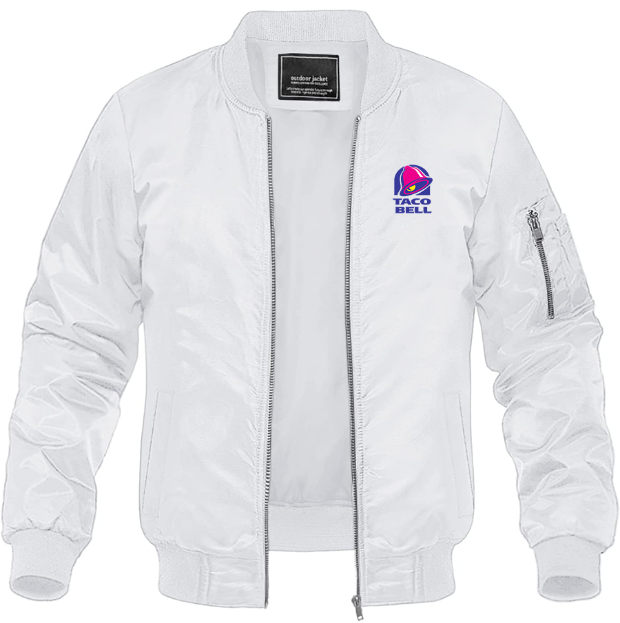 Men's Taco Bell Lightweight Bomber Jacket Windbreaker Softshell Varsity Jacket