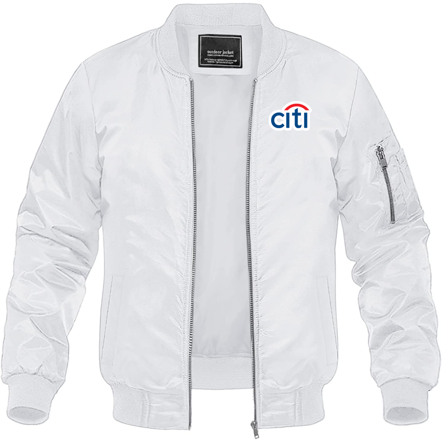 Men's Citi Bank Lightweight Bomber Jacket Windbreaker Softshell Varsity Jacket