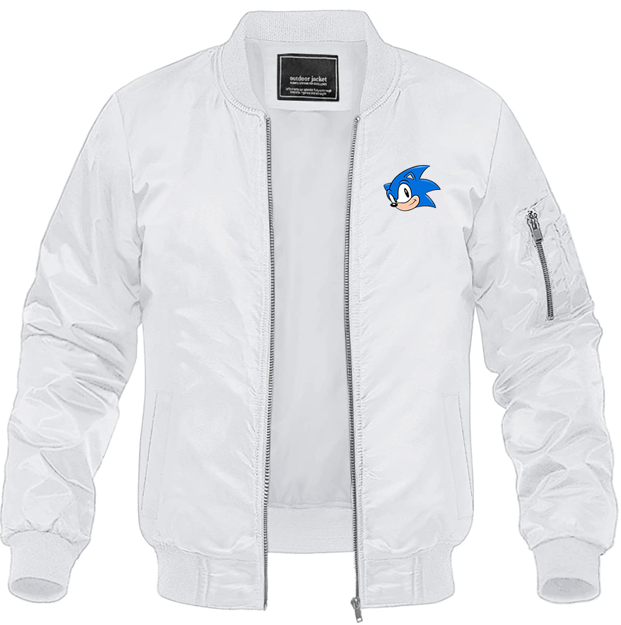 Men's Sonic the Hedgehog Lightweight Bomber Jacket Windbreaker Softshell Varsity Jacket