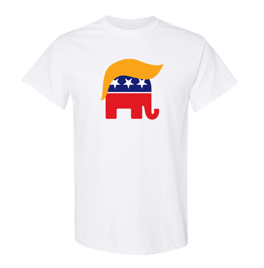 Men's Donald Trump Hair Elephant Cotton T-shirt