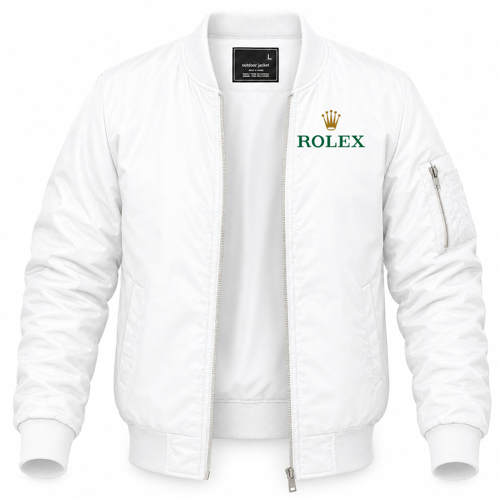 Men's Rolex Lightweight Bomber Jacket Windbreaker Softshell Varsity Jacket Coat
