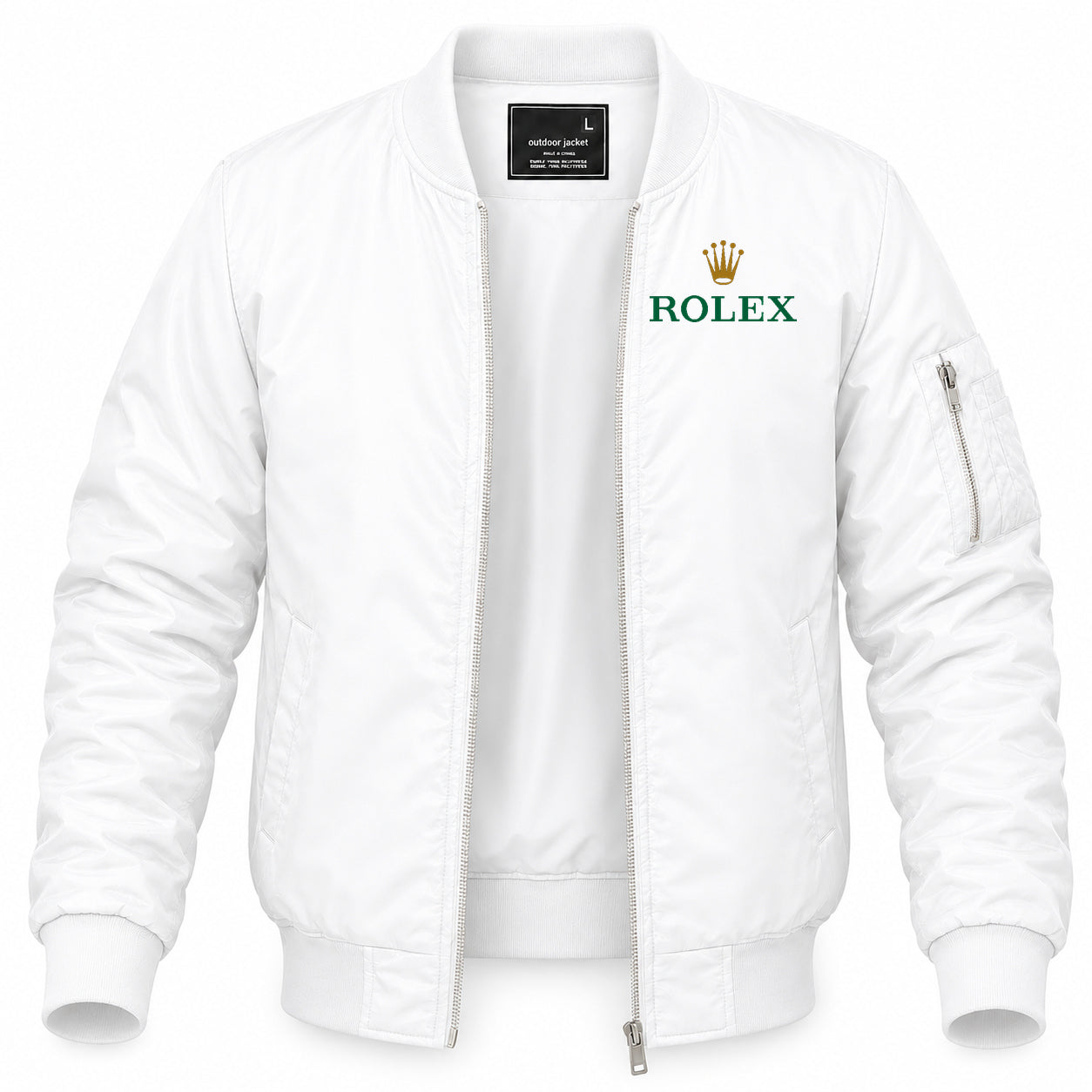 Men's Rolex Lightweight Bomber Jacket Windbreaker Softshell Varsity Jacket Coat