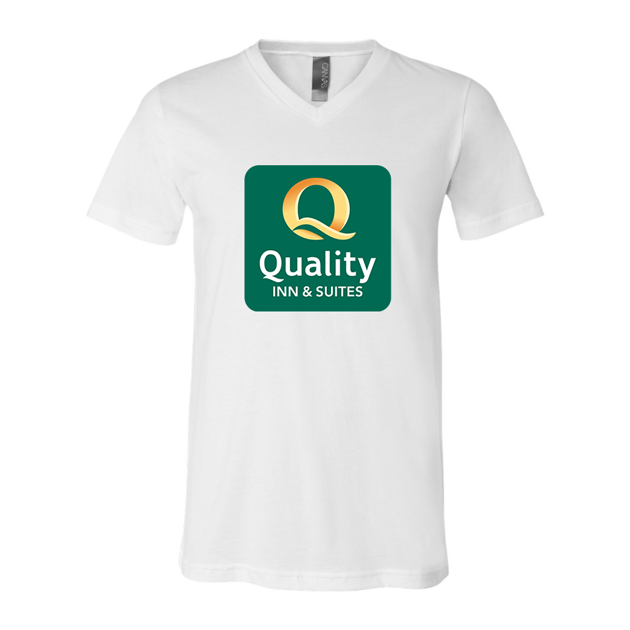 Men's Quality Inn & Suites BELLA  CANVAS  Jersey V-Neck Tee