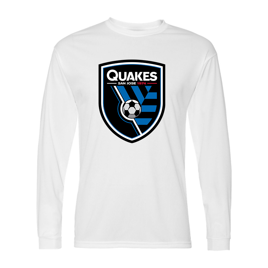 Men's San Joke Earthquakes Polyester Long Sleeve T-Shirt