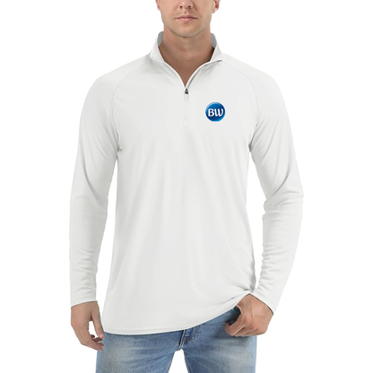 Men's Best Western  Lightweight Quarter-Zip Athletic Shirt Long Sleeve Performance Wear