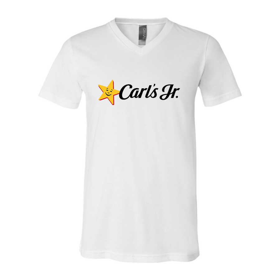 Men's Carl's Jr BELLA  CANVAS  Jersey V-Neck Tee