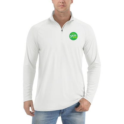 Men's Yes Way  Lightweight Quarter-Zip Athletic Shirt Long Sleeve Performance Wear