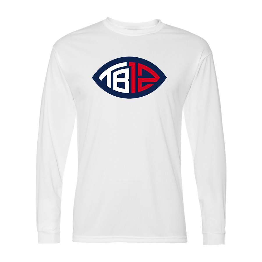 Men's Tom Brady 12 Polyester Long Sleeve T-Shirt