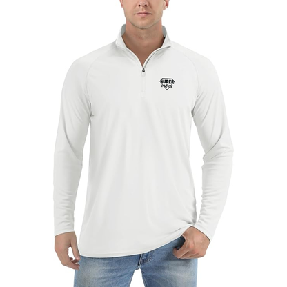 Men's  Super Mom Lightweight Quarter-Zip Athletic Shirt Long Sleeve Performance Wear