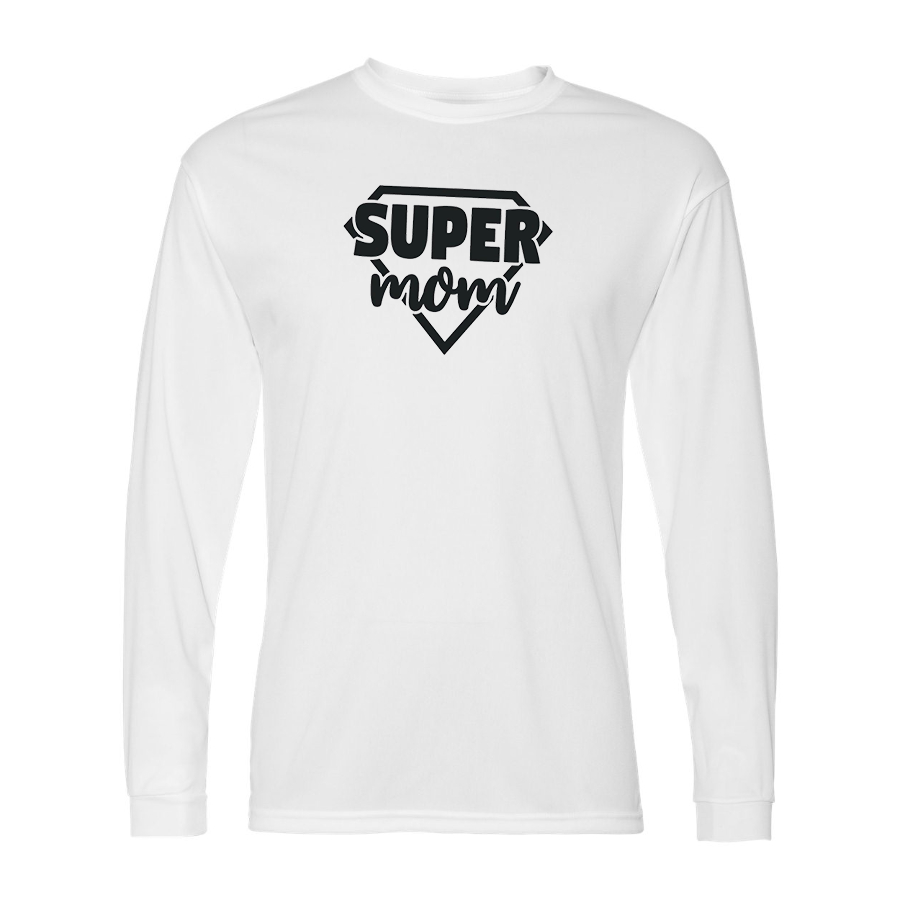 Men's  Super Mom Polyester Long Sleeve T-Shirt