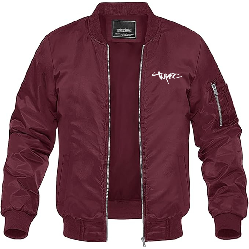 MAGNIVIT Men's Tupac Lightweight Bomber Jacket Windbreaker Casual Fall Spring Outdoor Coat
