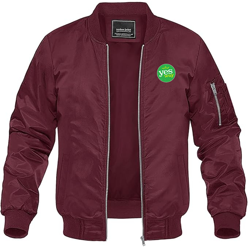 MAGNIVIT Men's Yes Way  Lightweight Bomber Jacket Windbreaker Casual Fall Spring Outdoor Coat