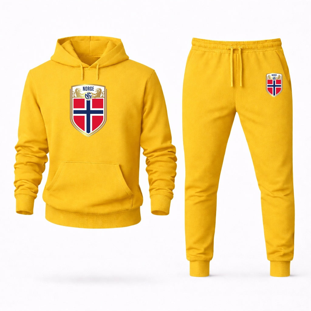 Men's Norway Soccer Hoodie and Joggers Set