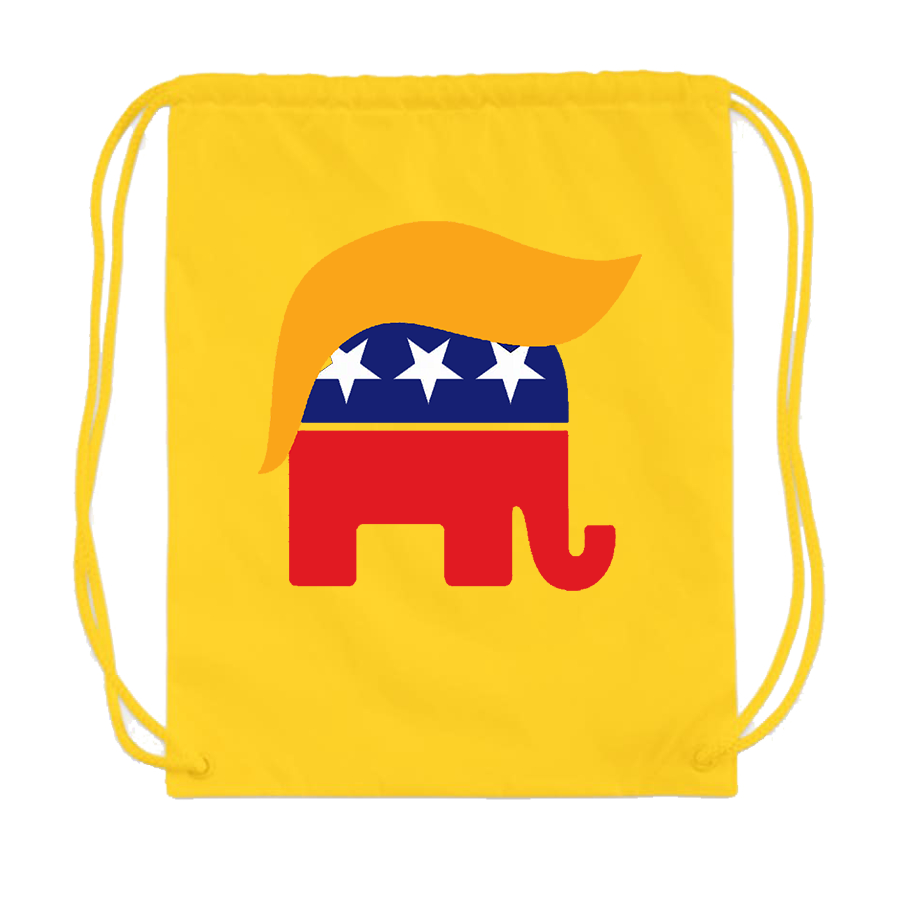 Donald Trump Hair Elephant Drawstring Bag